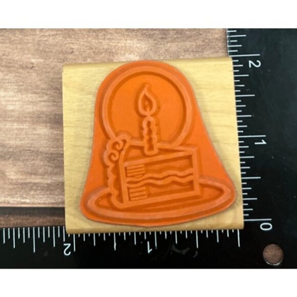 Birthday Cake Candle Wood Mounted Rubber Stamp By Canadian Maple STPX4003 - Picture 2 of 4